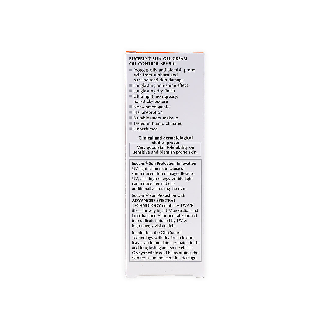 Eucerin Oil Control SPF50+ Sun Gel-Cream 50Ml-Dry Touch